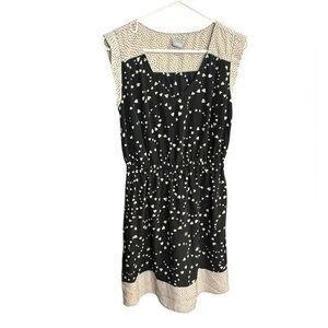 Vanity Black and Cream Hearts Print Midi Dress